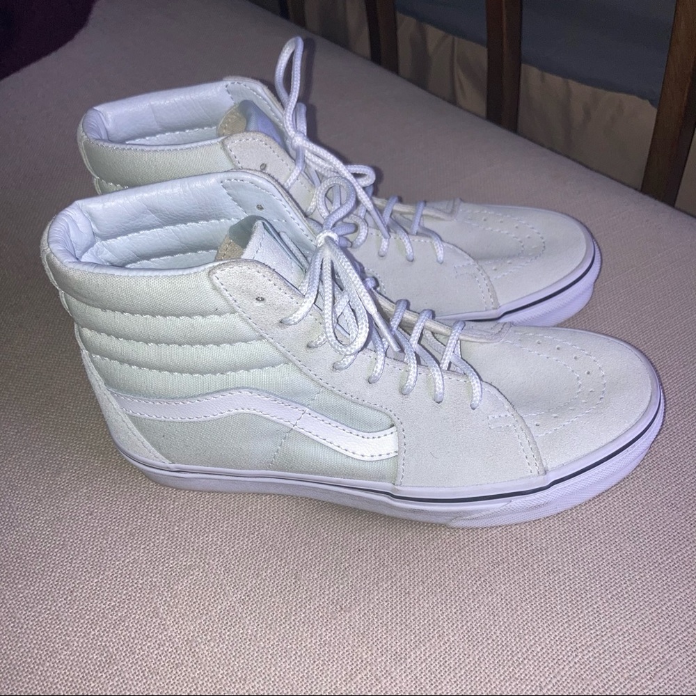 Vans SK8-Hi Shoes Sneakers Suede White Gray 5.5